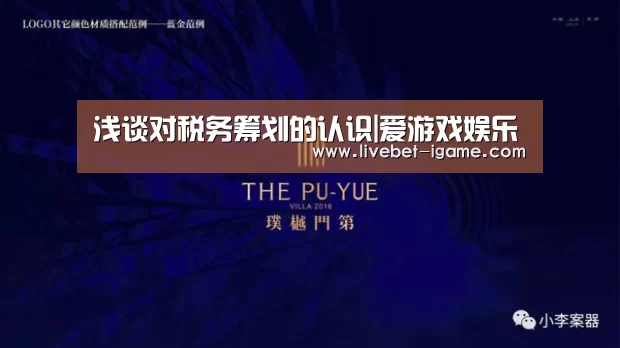 浅谈对税务筹划的认识|爱游戏娱乐(图3) 爱游戏